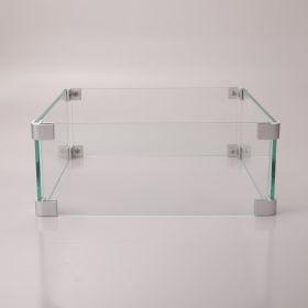 Glass Wind Gurad Square Glass Windshield For Square Fire Table