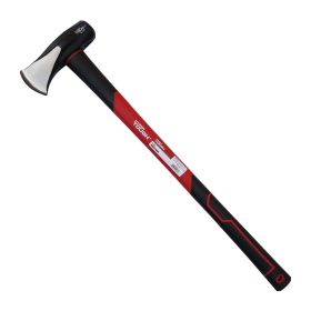 Hyper Tough 8 lb Splitting Burst Axe Maul Red & Black Double Injection Fiberglass 34" Handle