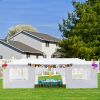 0'x30' Outdoor Party Tent with 8 Removable Sidewalls, Waterproof Canopy Patio Wedding Gazebo, White