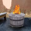 Smokeless Firepit With Wood Pellet/Twig/Wood As The Fuel, Wood Look