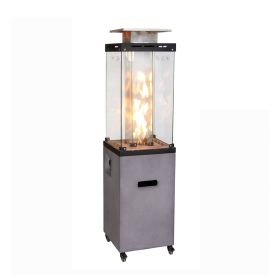 16 Inch x 61 Inch Height Outdoor Propane Gas Fire Heater With Tempered Glass