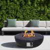 30,000 BTU Faux Woodgrain Round Propane Gas Fire pit With Weather cover, Lava Rocks For Outdoor