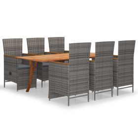 7 Piece Patio Dining Set Gray