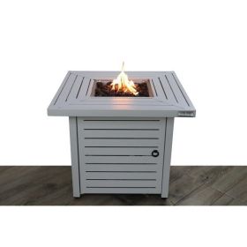 25" H x 30" W Steel Propane/Natural Gas Fire Pit Table ( White )