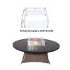 Direct Wicker Outdoor 9 Piece Patio Wicker Gas Fire Pit Set Round Table With Arm Chairs by Direct Wicker