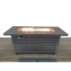 Living Source International Steel Propane/Natural Gas Outdoor Fire Pit Table with Lid (gray)