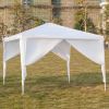 3 x 3m Four Sides Portable Home Use Waterproof Tent with Spiral Tubes White