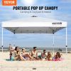 VEVOR Pop Up Canopy Tent, 10 x 10 ft, 250 D PU Silver Coated Tarp, with Portable Roller Bag and 4 Sandbags, Waterproof and Sun Shelter Gazebo for Outd