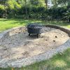 Iron Fire Pit Set Heating Equipment Camping Fire Bowl with Poker Mesh Cover for Backyard Patio