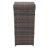 With Top Cover Iron Frame Rattan Trash Can Brown Gradient