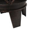 Rustic Fire Pit with Poker Œ¶16.5"21.3" Steell