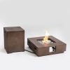 Outdoor Propane Tank Cover Gas Tank Holder Hideaway Side Table Outdoor Concrete Corner Table-Brown