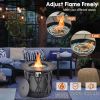 32 Inch 30000BTU Fire Pit Table with Fire Glasses and PVC Cover