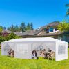 0'x30' Outdoor Party Tent with 8 Removable Sidewalls, Waterproof Canopy Patio Wedding Gazebo, White