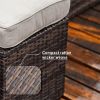 Direct Wicker 7 PCS Patio Conversational Sofa Set With Gas Firepit and Ice Container Dining Table