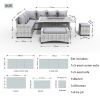 5-Piece Gray Wicker Outdoor Conversational Sofa Set with Fire Pit Table and Ottoman