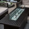 Fire Pit Table Wind Guard, 38.1 x 10.6 x 5.9 Inch Rectangular Glass Wind Guard, Clear Tempered Glass Flame Guard, with Aluminum Alloy Brackets, for Pr