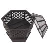 22" Hexagonal Shaped Iron Brazier Wood Burning Fire Pit Decoration for Backyard Poolside