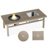 Best Stainless Steel Ice Tub Aluminum Rectangle Fire Pit Table Gas Propane Outdoor Firepit Table For Outside Patio Garden