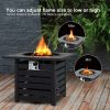 Square Propane Fire Pit Table with Lava Rocks and Rain Cover