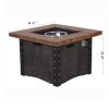 Good Product 50,000 BTU Outdoor Gas Fire Table , Faux Woodgraine table top Fire Pit