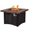 Good Product 50,000 BTU Outdoor Gas Fire Table , Faux Woodgraine table top Fire Pit