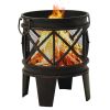 Rustic Fire Pit with Poker Œ¶16.5"21.3" Steell