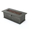 ANCHORAGE 56'' WOOD RECTANGULAR MGO FIRE TABLE GREY - 50,000 BTU