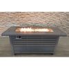 Living Source International 24" H x 54" W Steel Outdoor Fire Pit Table with Lid (Grey)