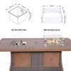 Direct Wicker 7 PCS Patio Conversational Sofa Set With Gas Firepit and Ice Container Dining Table