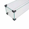 Fire Pit Table Wind Guard, 38.1 x 10.6 x 5.9 Inch Rectangular Glass Wind Guard, Clear Tempered Glass Flame Guard, with Aluminum Alloy Brackets, for Pr