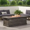 ANCHORAGE 56'' WOOD RECTANGULAR MGO FIRE TABLE GREY - 50,000 BTU