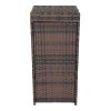 With Top Cover Iron Frame Rattan Trash Can Brown Gradient