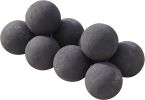 Hollow Ceramic Fire Balls, Set of 10 Fireplace Balls, Modern Accessory for Indoor/Outdoor Fire Pits or Fire Tables, Brushed Concrete Look, Midnight Bl