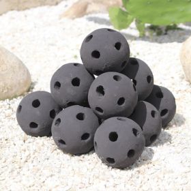 Hollow Ceramic Fire Balls, Set of 10 Fireplace Balls, Modern Accessory for Indoor/Outdoor Fire Pits or Fire Tables, Brushed Concrete Look, Midnight Bl (Style: 10pcs Hollow)