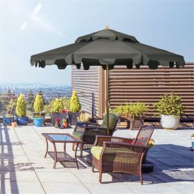 Outdoor beach umbrella/Sun Umbrella (Swiship-Ship)(Prohibited by WalMart) (Color: Dark Gray, Natural Wood Color)