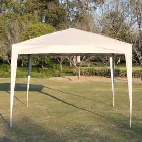 Outdoor 10x 10Ft Pop Up Gazebo Canopy Tent with 4pcs Weight sand bag,with Carry Bag (Color: Beige)