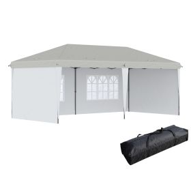 Outsunny 10' x 20' Pop Up Canopy Tent with 4 Sidewalls, Heavy Duty Tents for Parties, Outdoor Instant Gazebo with Carry Bag, for Outdoor, Garden (Color: as Pic)