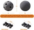 Hollow Ceramic Fire Balls, Set of 10 Fireplace Balls, Modern Accessory for Indoor/Outdoor Fire Pits or Fire Tables, Brushed Concrete Look, Midnight Bl