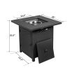 28-Inch Fire Table,50000 BTU Gas Firepit with Volcanic Stone Black