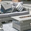 Direct Wicker 5-Piece Wicker Patio Fire Pit Sectional Seating Set with Gray Cushions