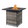 28-Inch Fire Table,50000 BTU Gas Firepit with Volcanic Stone Black