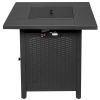 28-Inch Fire Table,50000 BTU Gas Firepit with Volcanic Stone Black