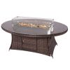 Direct Wicker Outdoor Rattan 50,000BTU Propane Gas Fire Pit Table (Table Only)