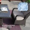 Direct Wicker 7-Piece Patio Wicker Gas Fire Pit Set Rectangular Table With Arm Chairs